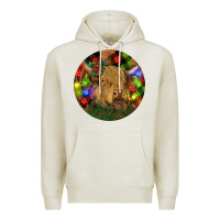 Oatmeal Heather Brown Cow Christmas Premium Hoodie - RanaPortraitStore