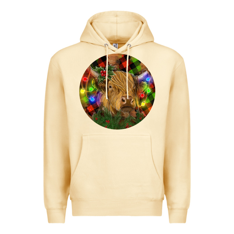 Brown Cow Christmas Premium Hoodie by RanaPortraitStore | Teevron