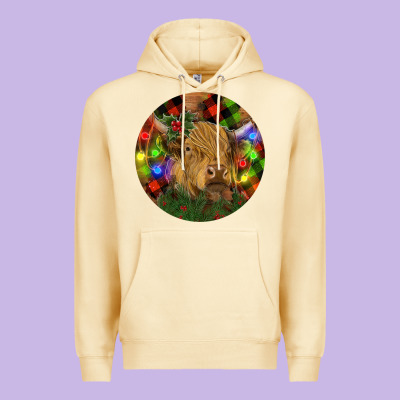 Brown Cow Christmas Premium Hoodie Designed By Ranaportraitstore