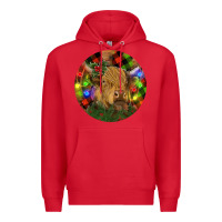 Red Brown Cow Christmas Premium Hoodie - RanaPortraitStore