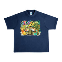Navy coconut with fruits  background Urban Heavy Tee - BarkalooDesign