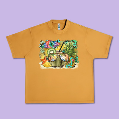 Coconut With Fruits  Background Urban Heavy Tee Designed By Barkaloodesign