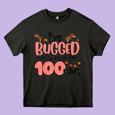 I Have Bugged My Teacher For 100 Days Heavy Core Tee Designed By Maliassmallbusiness