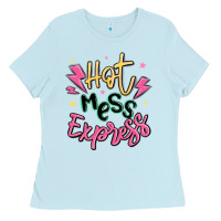 Baby Blue hot mess express Ladies Tee - MaliasSmallBusiness