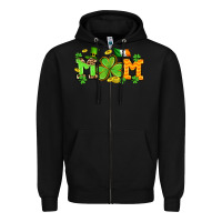 Black St. Patrick's Day mom Zipper Hoodie - OliviaCreatesArt