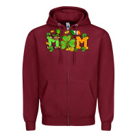 Burgundy St. Patrick's Day mom Zipper Hoodie - OliviaCreatesArt