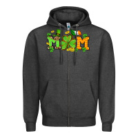 Charcoal Heather St. Patrick's Day mom Zipper Hoodie - OliviaCreatesArt