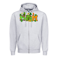 Heather Grey St. Patrick's Day mom Zipper Hoodie - OliviaCreatesArt