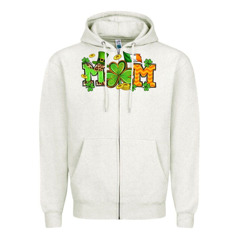St. Patrick's Day Mom Zipper Hoodie by OliviaCreatesArt | Teevron