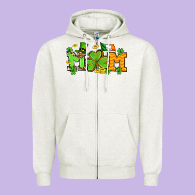 St. Patrick's Day Mom Zipper Hoodie Designed By Oliviacreatesart