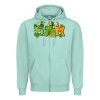 Seafoam St. Patrick's Day mom Zipper Hoodie - OliviaCreatesArt