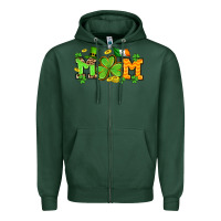 Sports Green St. Patrick's Day mom Zipper Hoodie - OliviaCreatesArt