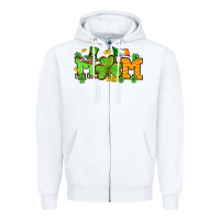 White St. Patrick's Day mom Zipper Hoodie - OliviaCreatesArt