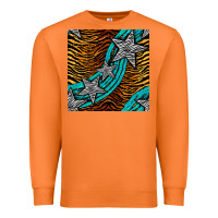 Carrot tiger turquoise glitter and stars seamless pattern Premium Sweatshirt - BundleAndBundleShop