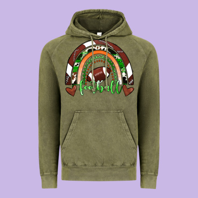 Football Rainbow Vintage Hoodie Designed By Ranaportraitstore