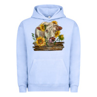 Pigment Grape Ice charolais cow with sunflowers Urban Hoodie - LillyAllenDesigns