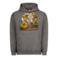 Pigment Tornado charolais cow with sunflowers Urban Hoodie - LillyAllenDesigns