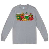 Heather Grey Tacos Coffee Cups Long Sleeve Tee - texasbilliewilder