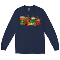 Navy Tacos Coffee Cups Long Sleeve Tee - texasbilliewilder