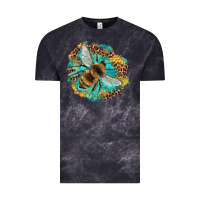 Cloud Black leopard honeycomb with bee Vintage Tee - Artiststas