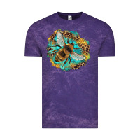 Cloud Purple leopard honeycomb with bee Vintage Tee - Artiststas