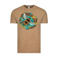 Vintage Coffee leopard honeycomb with bee Vintage Tee - Artiststas