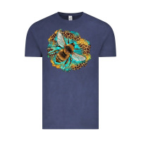 Vintage Denim leopard honeycomb with bee Vintage Tee - Artiststas