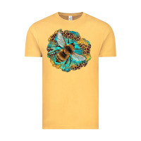 Vintage Mustard leopard honeycomb with bee Vintage Tee - Artiststas