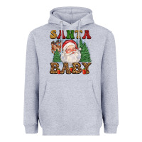 Heather Grey santa baby Heavyweight Hoodie - FaDigitalArtStudio