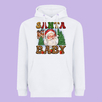 Santa Baby Heavyweight Hoodie Designed By Fadigitalartstudio