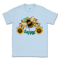 Dusty Blue bee happy honey comb Classic Tee - JahusDesignShop
