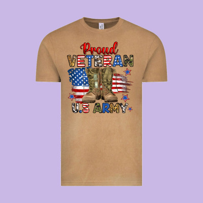 Proud Veteran U.s Army Vintage Tee Designed By Ranaportraitstore