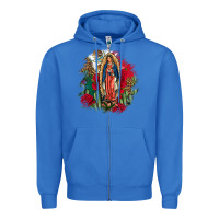 True Royal Our Lady Of Guadalupe Mexican Flag Cactus Roses Zipper Hoodie - FaDigitalArtStudio