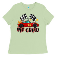 Matcha pit crew boys birthday race car Ladies Tee - MaliasSmallBusiness