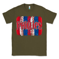 Army Green phillies baseball team spirit brushstrokes Classic Tee - Artiststas