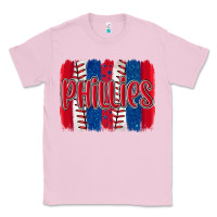 Bubblegum Pink phillies baseball team spirit brushstrokes Classic Tee - Artiststas