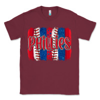 Burgundy phillies baseball team spirit brushstrokes Classic Tee - Artiststas