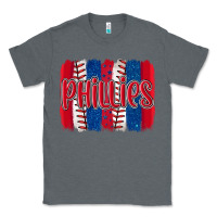 Charcoal Heather phillies baseball team spirit brushstrokes Classic Tee - Artiststas