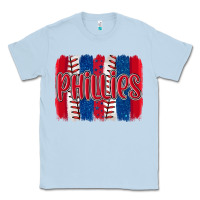 Dusty Blue phillies baseball team spirit brushstrokes Classic Tee - Artiststas