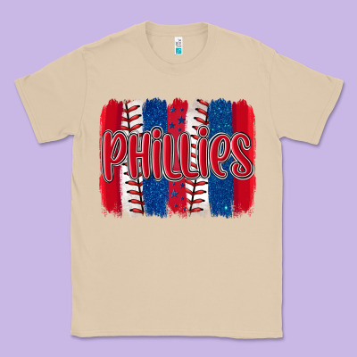 Phillies Baseball Team Spirit Brushstrokes Classic Tee Designed By Artiststas