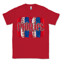 Red phillies baseball team spirit brushstrokes Classic Tee - Artiststas