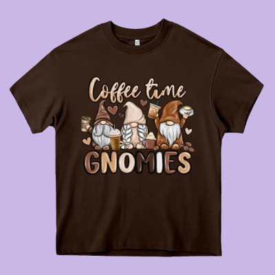 Coffee Time Gnomies Heavy Core Tee Designed By Maliassmallbusiness
