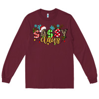 Burgundy Sassy Claus Long Sleeve Tee - texasbilliewilder