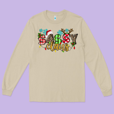 Sassy Claus Long Sleeve Tee Designed By Texasbilliewilder