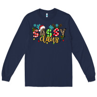 Navy Sassy Claus Long Sleeve Tee - texasbilliewilder