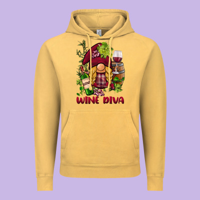 Vine Diva  Gnome Vintage Hoodie Designed By Barkaloodesign