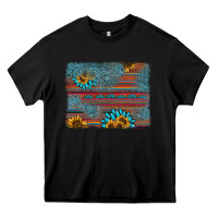 Black sunflower gemstone serape background Heavy Core Tee - AdoDesignShop