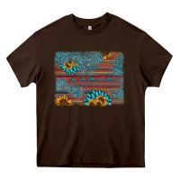 Chocolate Brown sunflower gemstone serape background Heavy Core Tee - AdoDesignShop