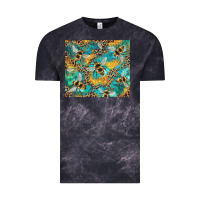 Cloud Black honeycomb and bees with leopard Vintage Tee - Artiststas