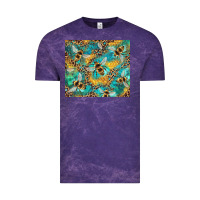 Cloud Purple honeycomb and bees with leopard Vintage Tee - Artiststas